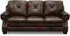 Classic Traditional Dark Brown Leather Sofa Bed - Savannah