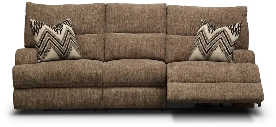 Brindle Brown Power Reclining Sofa-1