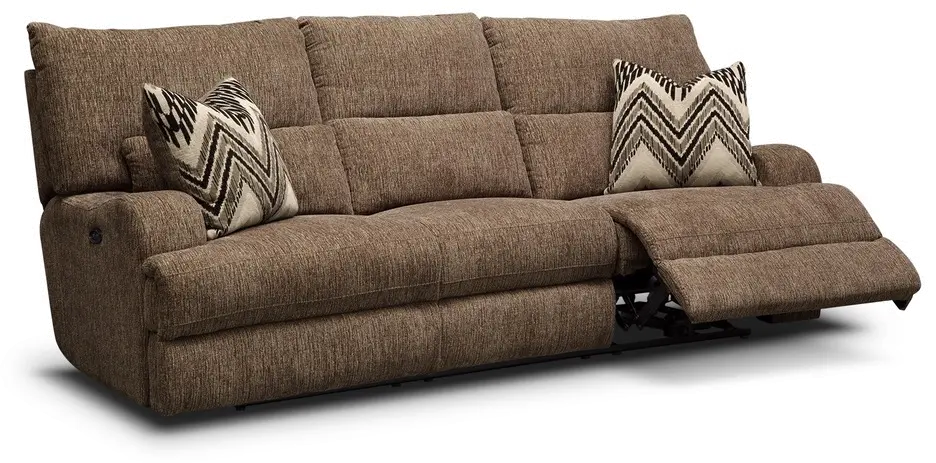 Brindle Brown Power Reclining Sofa-3