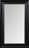Floor Mirror with Black Scoop Frame and Silver Lip