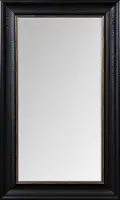 Floor Mirror with Black Scoop Frame and Silver Lip