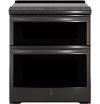 PS960BLTS GE Profile Electric Double Oven Convection Smart Range - 30 Inch Black Stainless Steel, Slide-In