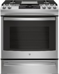JGS760SELSS GE 30 Inch Slide-In Front Control Convection Gas Range - Stainless Steel