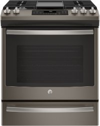 JGS760EELES GE 5.6 cu. ft. Slide-In Front Control Convection Gas Range - Slate