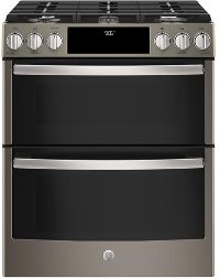 PGS960EELES GE Profile Double Oven Gas Range - Black Stainless Steel