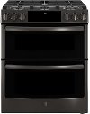 PGS960BELTS GE Profile Series 6.7 cu. ft. Slide-In Front Control Gas Double Oven Convection Range - Black Stainless Steel-1