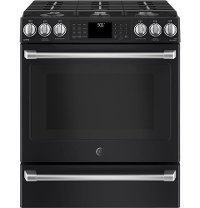CGS986EELDS GE Café Series 30 Inch Black Slate 6.7 cu. ft. Front Control Gas Oven with Convection Range