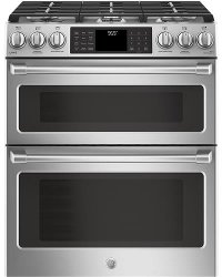 CGS995SELSS GE Café Series 6.7 cu. ft. Slide-In Gas Double Oven with Convection Range - Stainless Steel