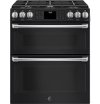 CGS995EELDS GE Cafe Series Double Slide-in Gas Range - Black Slate