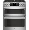 C2S995SELSS GE Café Series 6.7 cu. ft. Slide-In Front Control Dual-Fuel Double Oven with Convection Range - Stainless Steel