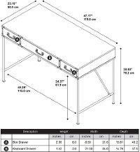 Cherry Writing Desk (48 Inch) - Ironworks-8