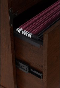 Cherry 2 Drawer File Cabinet on Wheels - Ironworks-3