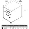 Cherry 2 Drawer File Cabinet on Wheels - Ironworks-7