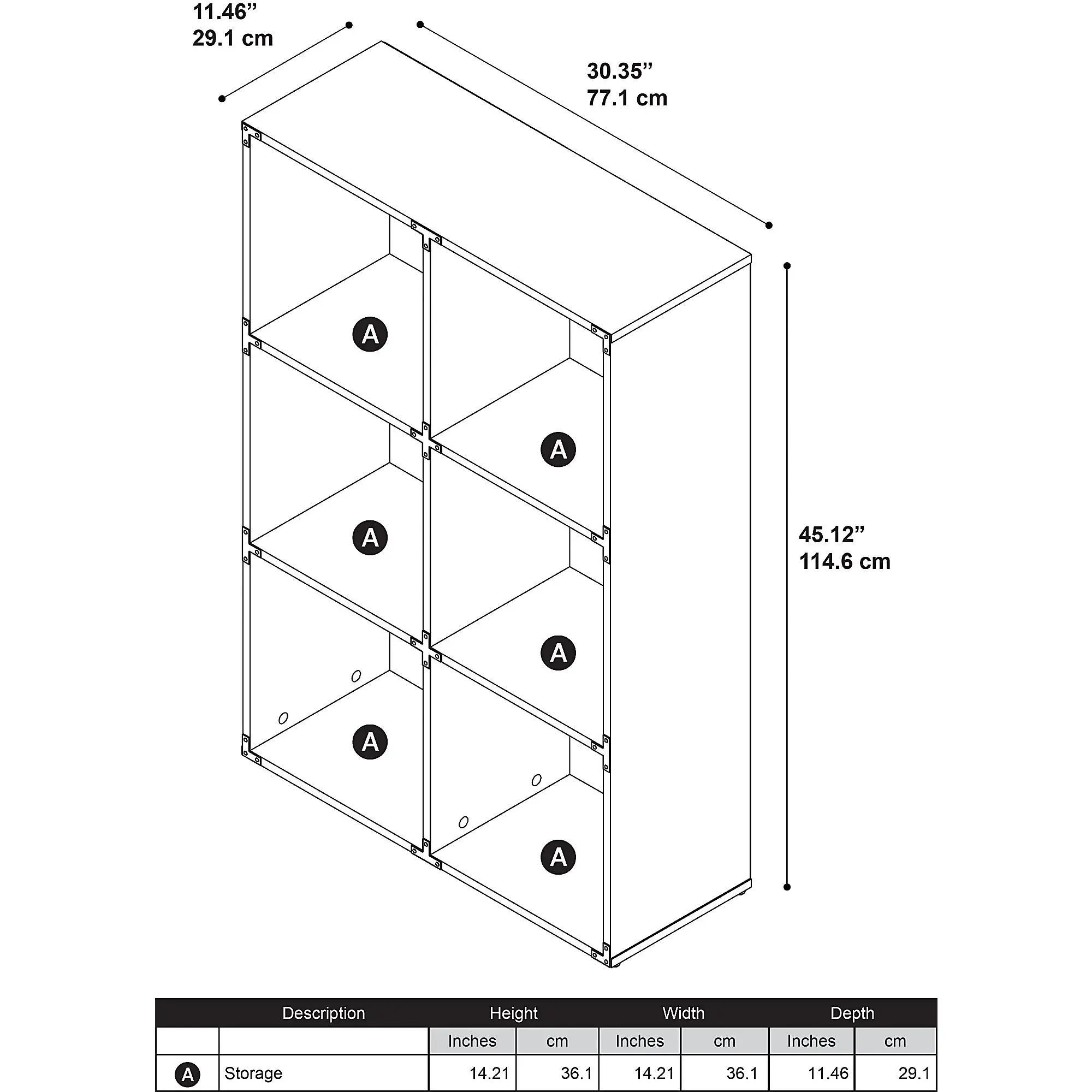 KI50203-03 Cherry 6-Cube Bookcase - Ironworks-5