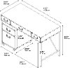 Cherry Writing Desk and 2- Drawer File Cabinet (48 Inch) - Ironworks-8
