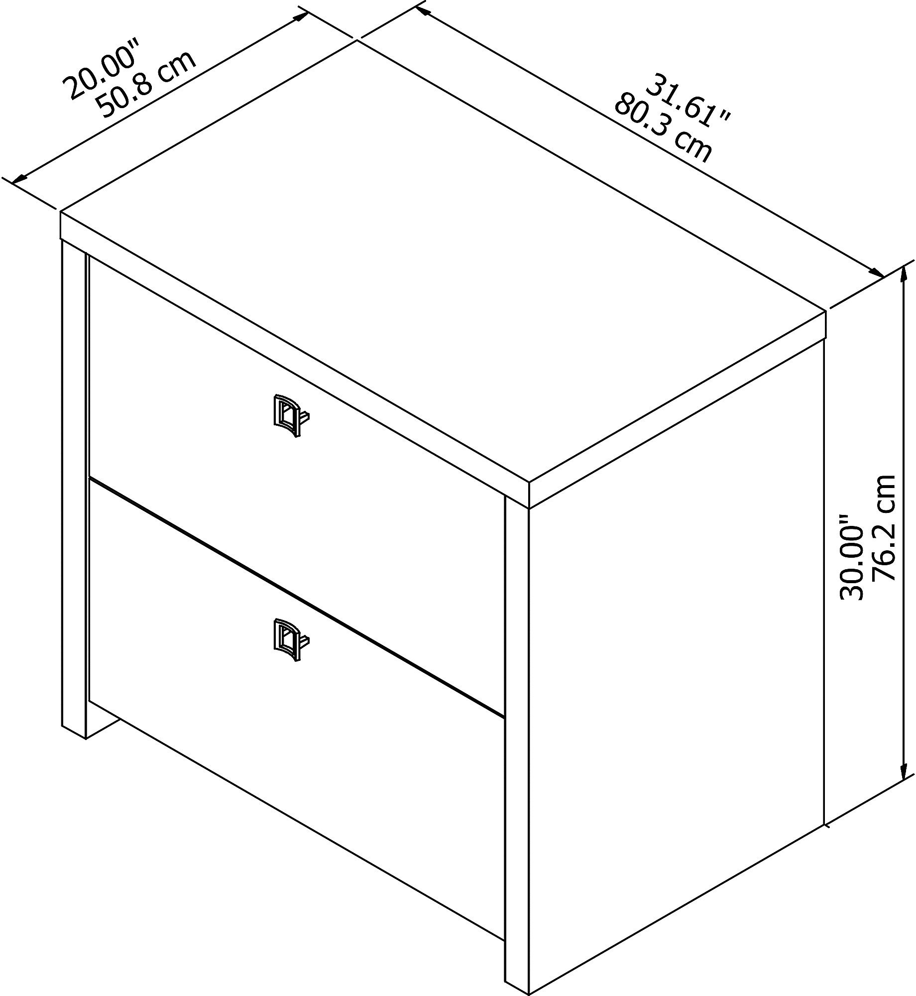 White 2 Drawer Lateral File Cabinet - Echo-5