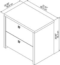 White 2 Drawer Lateral File Cabinet - Echo-5
