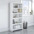 KI60104-03 Eco White 5-Shelf Bookcase - Bush Furniture