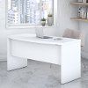 White Bow Front Desk (60 Inch) - Echo