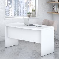 White Bow Front Desk (60 Inch) - Echo