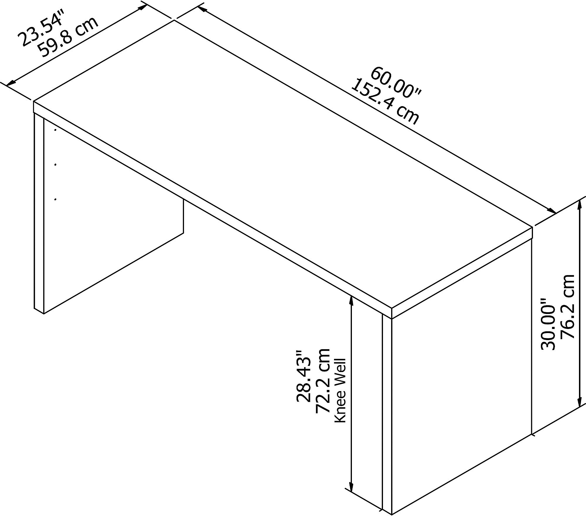 White Credenza Desk (60 Inch) - Echo-4