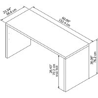 White Credenza Desk (60 Inch) - Echo-4