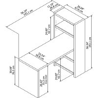 White Bookcase Desk (56 Inch) - Echo-4