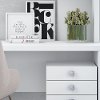 White Credenza Desk with Hutch and File Cabinet - Echo-3