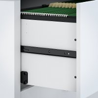 White Credenza Desk with Hutch and File Cabinet - Echo-6