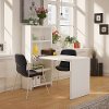 White Dining Table and Bookcase (56 Inch) - Echo