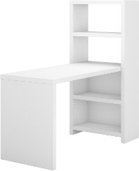 White Dining Table and Bookcase (56 Inch) - Echo-2