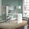 ECH023PW Eco White Craft Table and Bookcase (56 Inch) - Bush Furniture