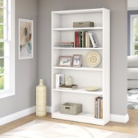 White 5-Shelf Bookcase - Universal