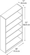 White 5-Shelf Bookcase - Universal-4