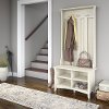 Antique White Hall Tree with Storage Bench - Salinas