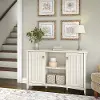 SAS147AW-03 Salinas Antique White Storage Sideboard - Bush Furniture