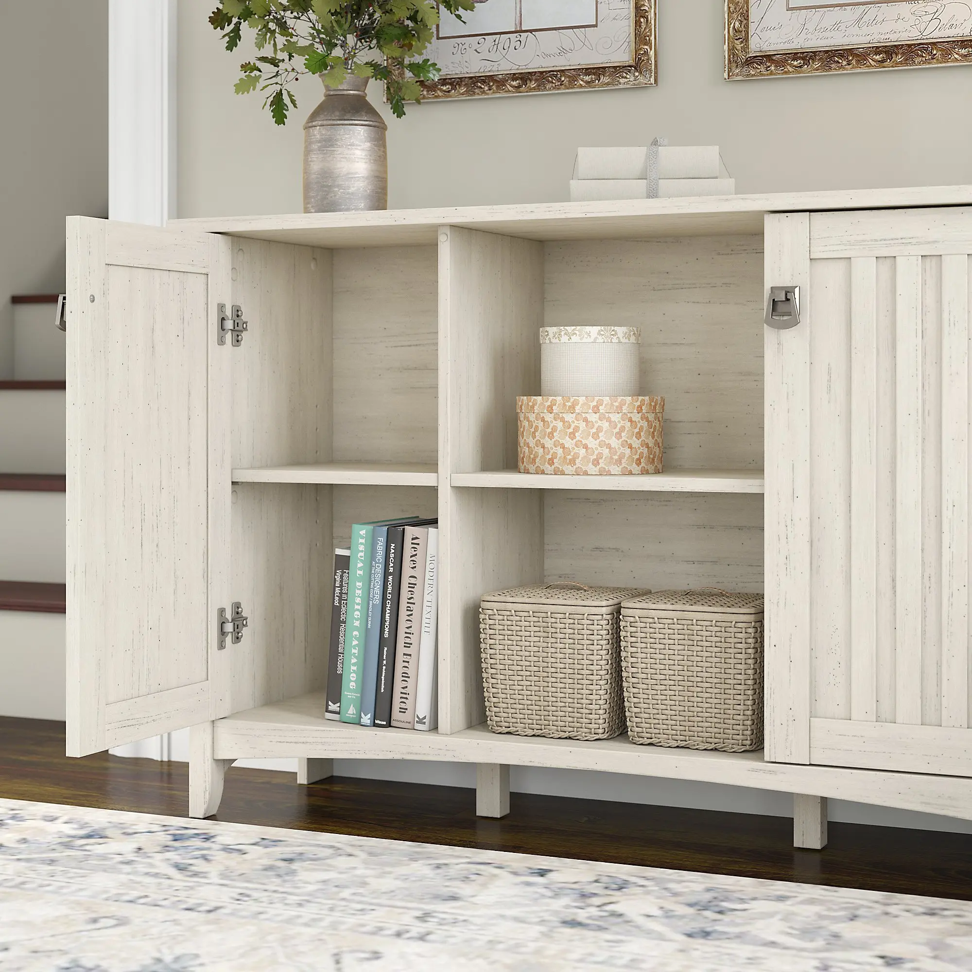 SAS147AW-03 Salinas Antique White Storage Sideboard-2