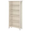 Antique White 5-Shelf Bookcase - Salinas-4