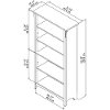 Antique White 5-Shelf Bookcase - Salinas-6