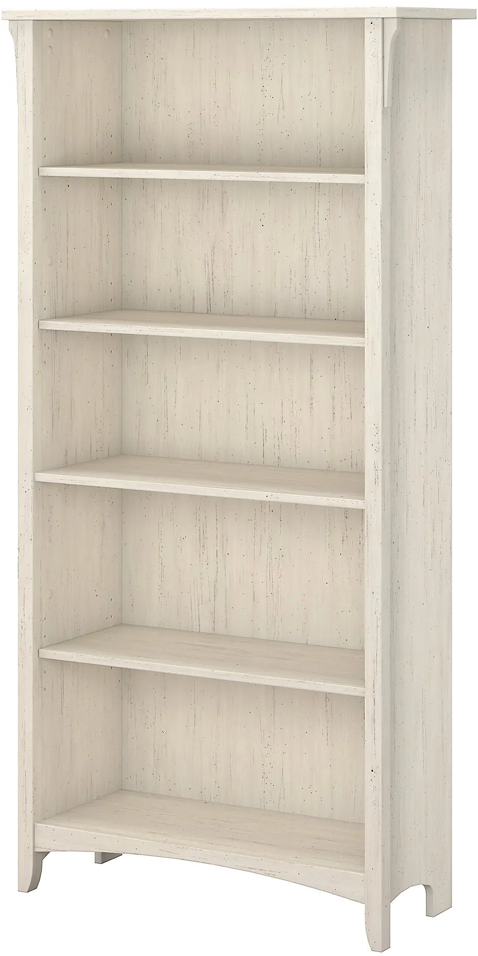SAB132AW-03 Salinas Antique White 5-Shelf Bookcase-4