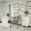 Antique White L-Shaped Desk with Storage - Salinas