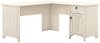 Antique White L-Shaped Desk with Storage - Salinas-5