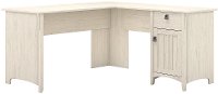 Antique White L-Shaped Desk with Storage - Salinas-5