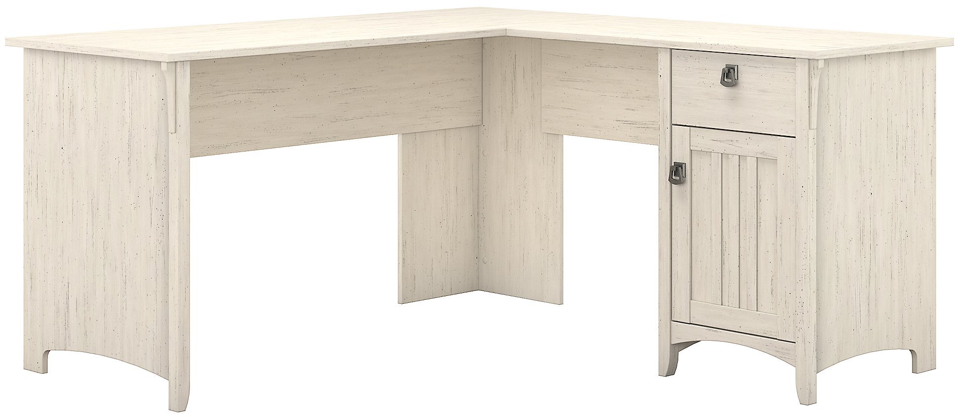 Salinas Antique White L-Shaped Desk with Storage-5