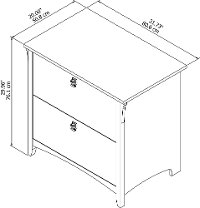 Antique White 2 Drawer Lateral File Cabinet - Salinas-7