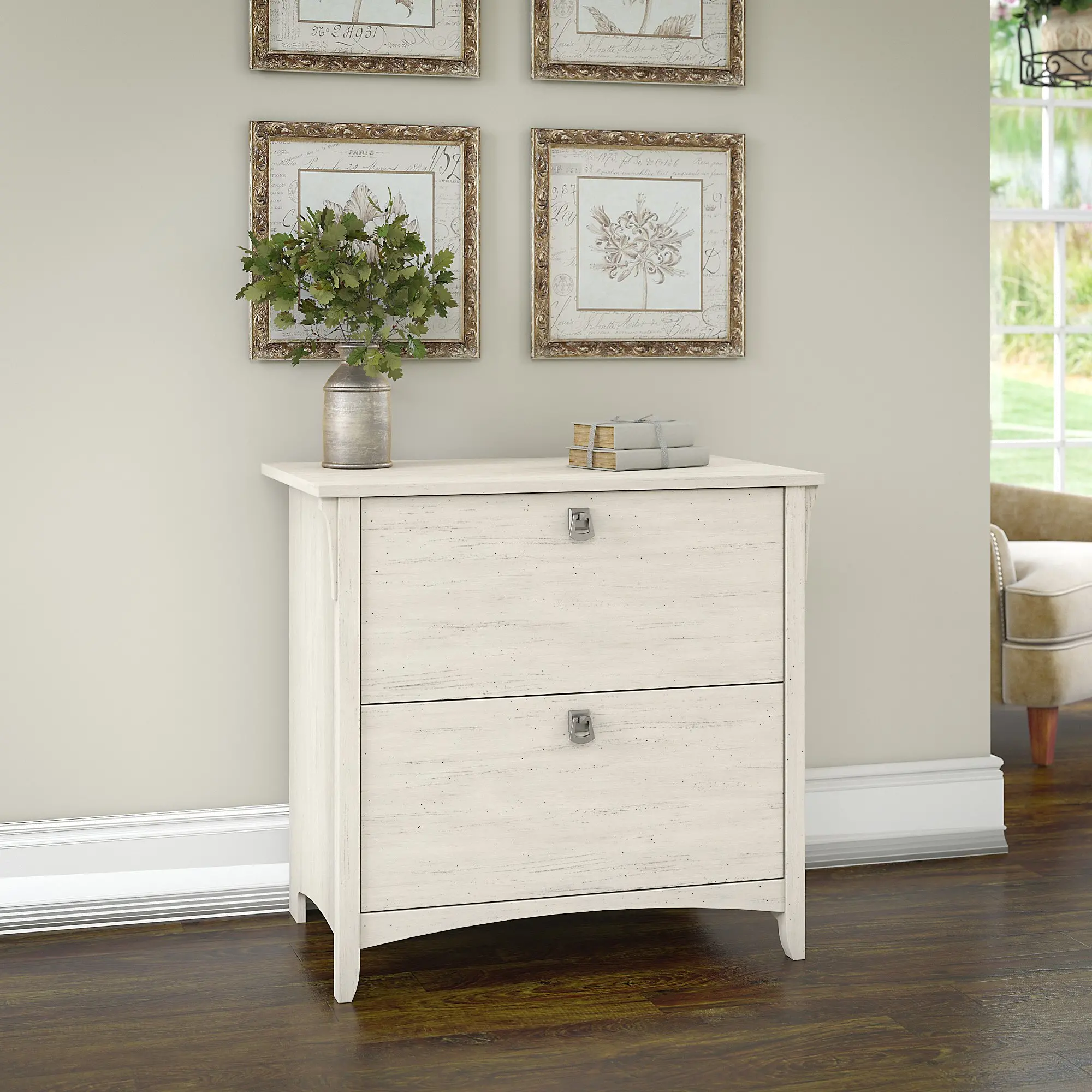 SAF132AW-03 Salinas Antique White 2 Drawer Lateral File Cabinet-1