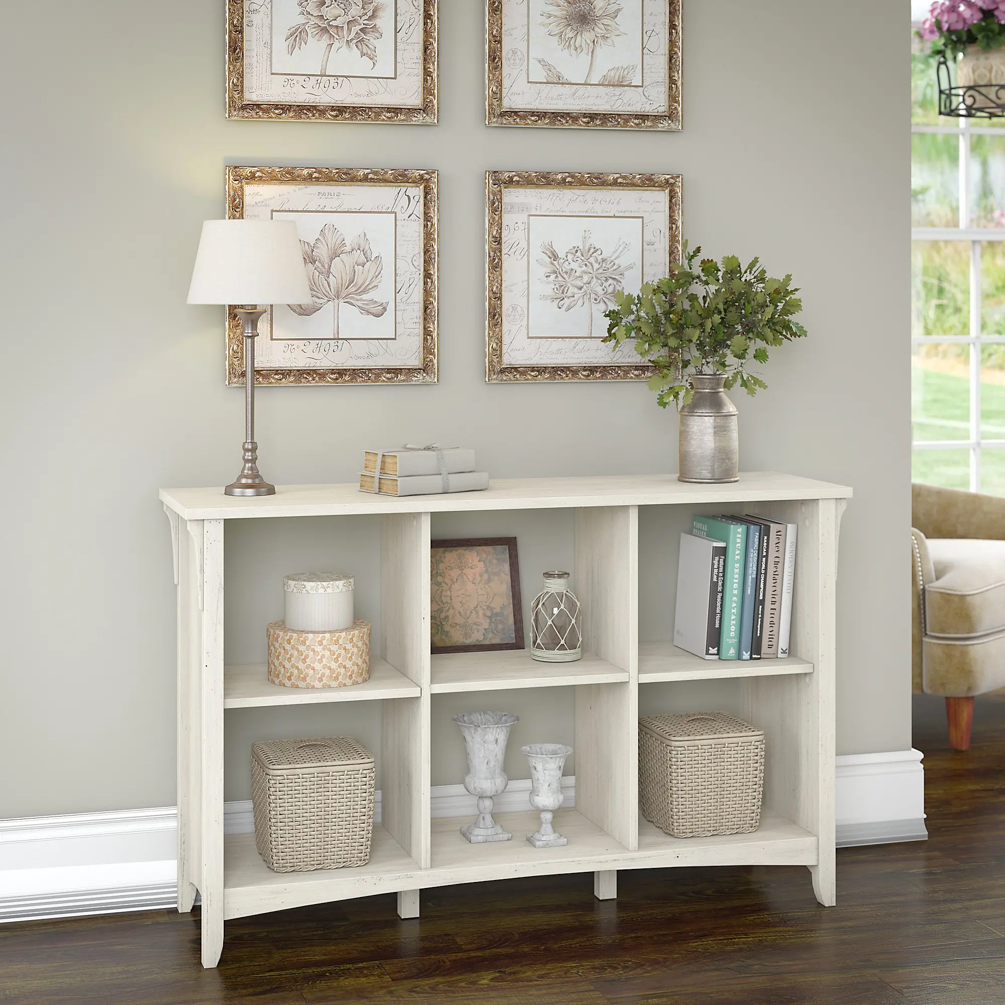 SAB148AW-03 Salinas Antique White 6-Cube Organizer-2