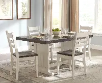 Bourbon County French Country White Two-Tone 5 Piece Dining Set