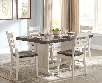 Two-Tone French Country 5 Piece Dining Set - Bourbon County Collection