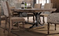 HM4280-30/TABLE Driftwood and Metal Trestle Dining Table - Metropolitan